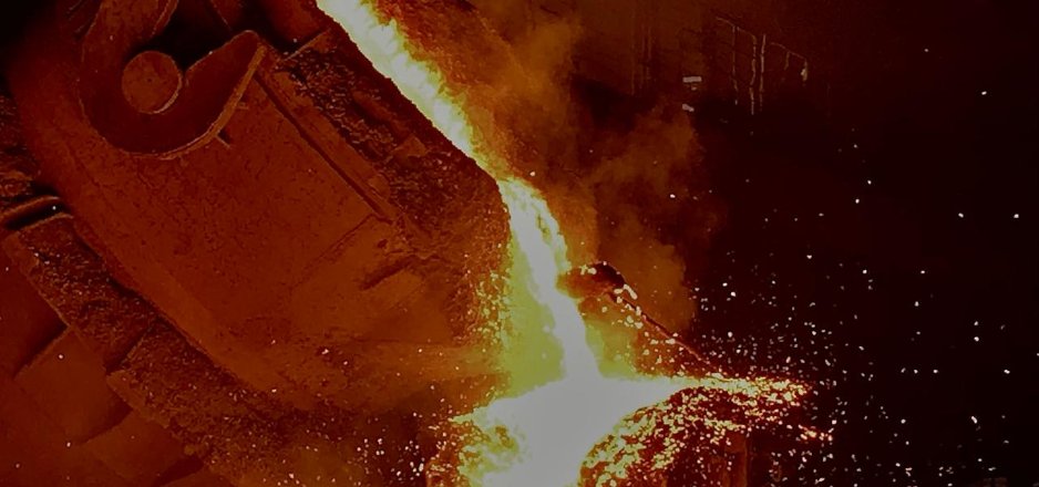 Molten metal being poured